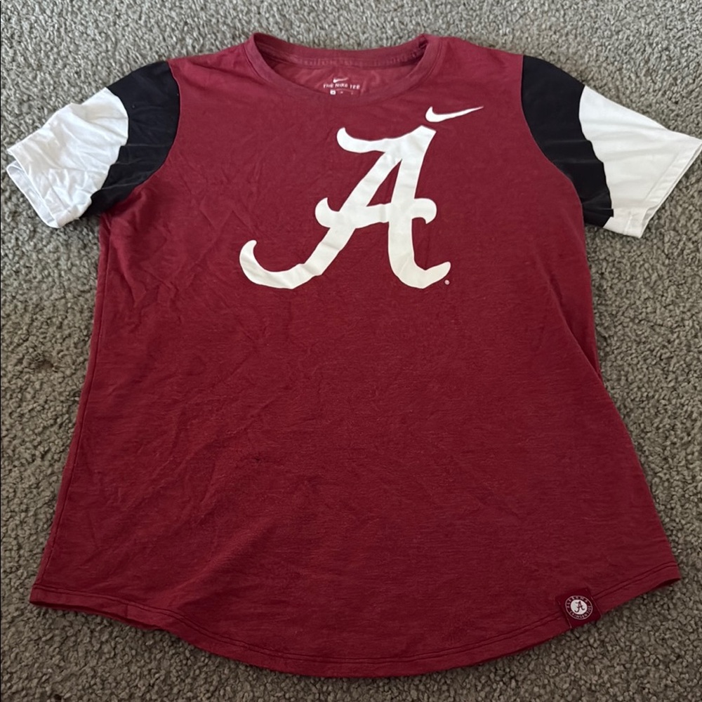 Nike Crimson and White T-Shirt with Logo